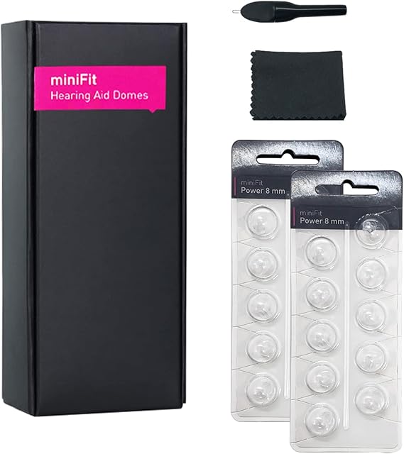 MiniFit Power Domes for Oticon Hearing Aids, 8mm, 20 Pieces