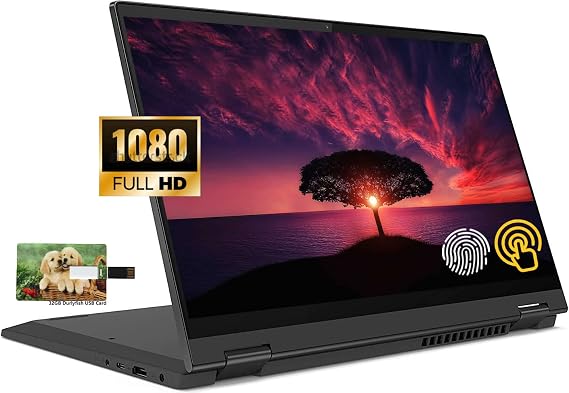 New Lenovo Flex 5 2-in-1 Convertible Business Laptop,14 FHD Touchscreen, AMD Ryzen 7 5700U, Windows 10 Pro,16GB RAM 512GB SSD,32GB Durlyfish USB Card