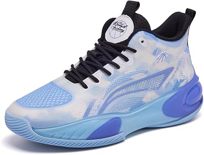 Mens Womens Basketball Shoes Fashion Sneakers Athletic Comfortable Lightweight Non Slip Outdoor Sport Shoe Blue Size 8