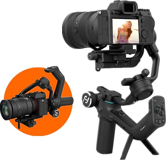 FeiyuTech SCORP-C Gimbal Stabilizer for Cameras DSLR and Mirrorless Camera, 3-Axis Camera Gimbal, 5.5lbs Payload, for Sony 7IV A6300/A6400 A7S3 a9/a7 for Canon 5D3/80D for Nikon D7500/Z5/Z6 II