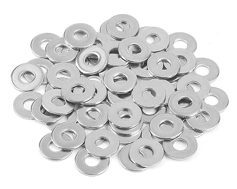 1/4" Stainless Flat Washer, 5/8" Outside Diameter, 18-8(304) Stainless Steel Washers Flat (100 Pack) | Inner diameter: 1/4", Outside diameter: 5/8",Thickness: 0.06 Inch. Material: 18-8 (304) Stainless Steel