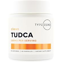 Type Zero Clean TUDCA Capsules 250mg - Pure Tauroursodeoxycholic Acid Supplement - Bile Salt Derivative - 60 Capsules, 60 Servings