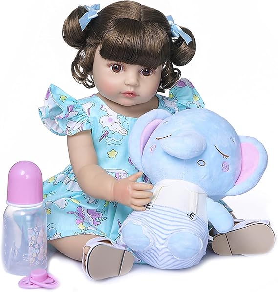 22 inch 55CM Realistic Sweet Face Real Baby Size Reborn Toddler Newborn Girl Doll Crafted in Silicone Vinyl Full Body Children Birthday