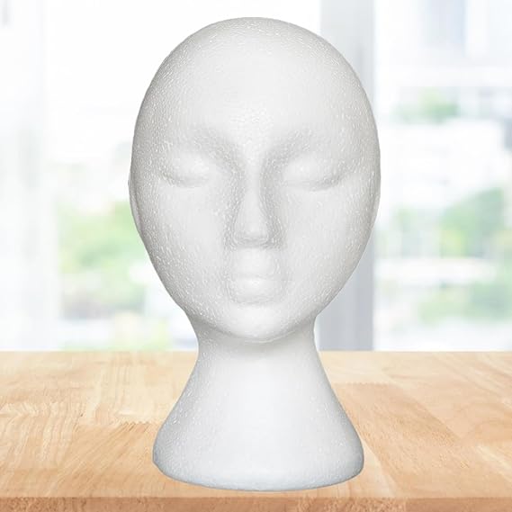 Styrofoams Head/Foam Mannequin Head Model for Male Female - Lightweight Mannequin Head for Wigs,Women Portable Heads Model Wig Display Holder,Foam Wig Stand Display for Scarves,Jewelry,Hats