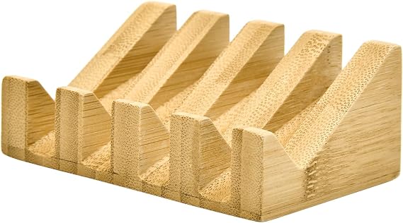 Bamboo Soap Dish Wooden Bar Soap Holder Saver for Shower,1 Pack