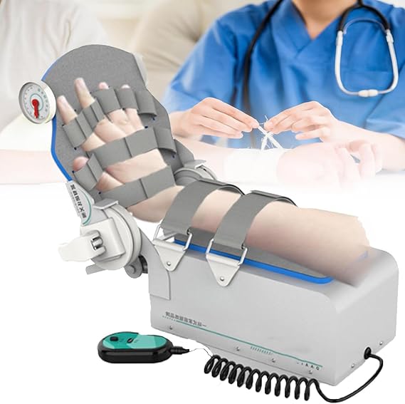 Electric Elbow Joint Rehabilitation Device,Upper Limb Rehabilitation Training Tool,0~90Full-Angle Exercise,Flexible Support Frame
