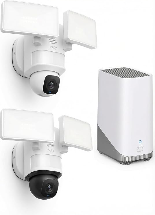 eufy Security Floodlight Camera E30 2Kit & HomeBase S380 (Bundle)