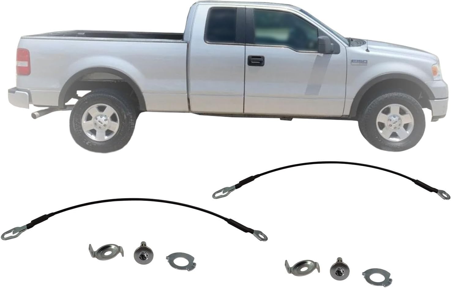 APA Replacement Tailgate Cable with Hardware for 2004-2014 F150 Pickup 2006-2008 Mark LT Set FO1921102 FO1920102 4L3Z5443053AA 4L3Z5443052AA