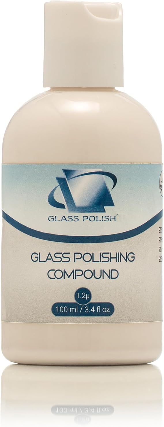Glass Polish 3.4oz (100ml) Glass Polishing Compound for Professional Optical Polishing of All Glass Surfaces - 1.2 microns - GP14004