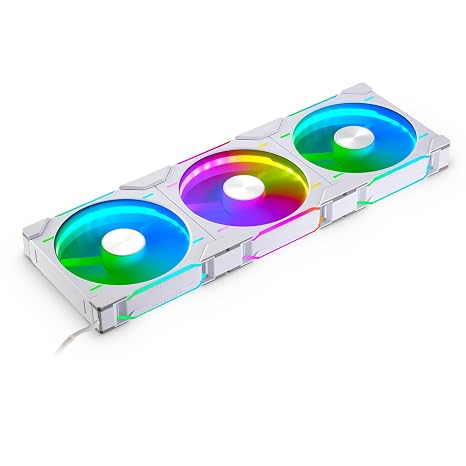 Phanteks D30-140 DRGB PWM Fan 3Pack, Premium D-RGB Performance Fans, ARGB/DRGB Lighting, Daisy-Chain Fan Linking System, 3Pack (White)