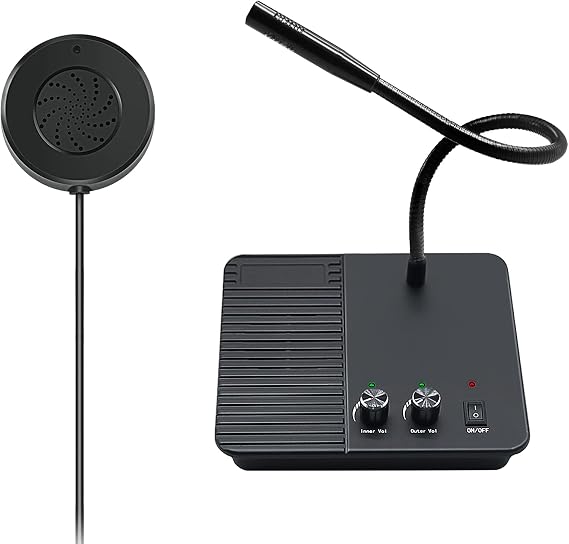 DAYTECH Window Speaker Intercom System,Dual-Way Counter Intercom System