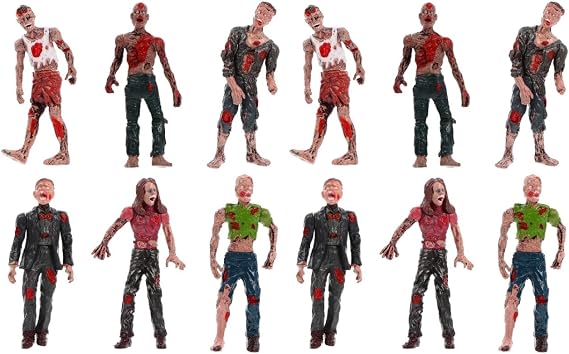 Zerodeko 12pcs Zombie Toys, Zombie Action Figures, Halloween Prank Props Scary Toy Figures for Party Decoration and Joke Fun