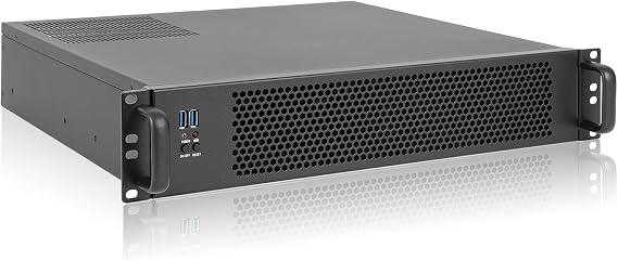RackChoice Server case MicroATX/Mini-ITX 2U Rackmount Server Chassis max 7x3.5 Bay / USB3.0 with 2.0 Adapter Support ATX PSU Either top or Side Cooling Depth 15.7"