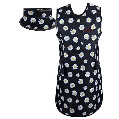 Lead Apron Thyroid Shield Collar Cover Set for X-Rays 0.5 Equivalency,X-ray Radiology Interventional Radiology Shields(Black Blue,Medium)