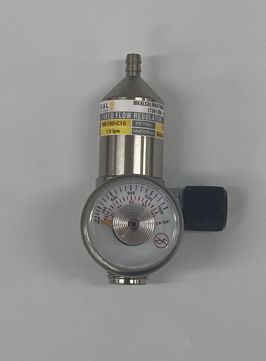 1.0lpm Nickel Plated Brass Fixed Flow Calibration Gas Regulator - C10