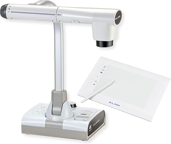 Elmo 1380 Model TT-12G Interactive Document Camera, 4K Ultra HD, 12MP 1/2.3" Image Sensor, 12x Optical Zoom, 16x Digital Zoom, Built-in SD Card Slot, Multiple Outputs with 1317 CRA-2 Wireless Tablet