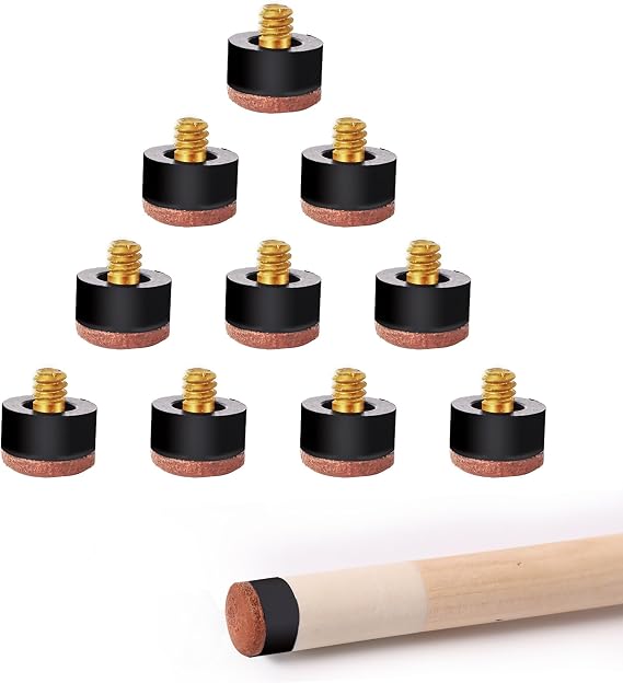 GSE 10-Pieces 12mm/13mm Billiard Pool Tips, Soft/Hard Screw-on Cue Tips