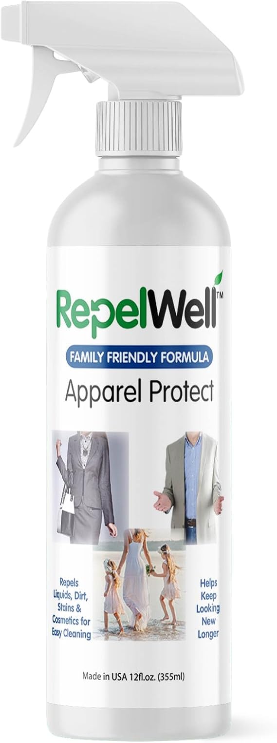RepelWell Non Toxic Fabric Protector Spray for Clothing & Apparel, 12 oz