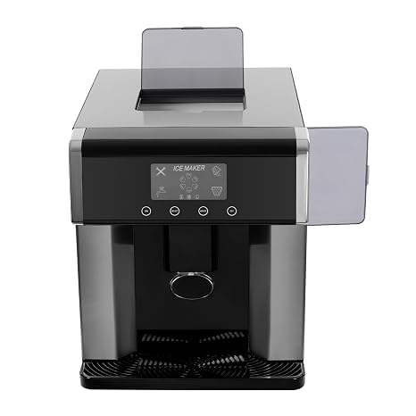 Nugget Ice Maker Countertop, 2-in-1 Pellet Ice Machine with Visual Window, Ice Maker with Water Dispenser for Homes, Cafes, Offices-10min Quick Ice Make|33.07lbs/Day|Self-Cleaning.