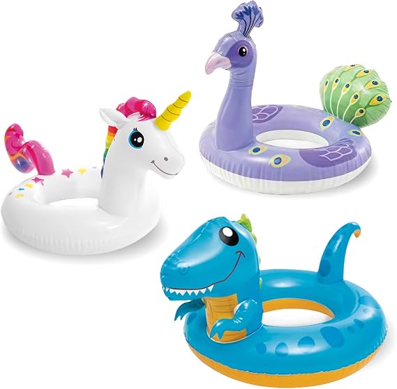 Unicorn Peacock Dinosaur Inflatables Swimming Ring Rubber Rings for Kids,Children Inflatable Swim Rings Pool Floats Tube,Inflatable Pool Ring Toy Floaties for Girls Boys Beach Summer Party Water Sport