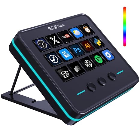 VSD M18 Macro Pad Programmable Keypad, Stream Controller Streaming Deck, Customizable LCD keys, Gaming shortcut keyboard, USB sound board, Trigger actions in OBS, Twitch, YouTube, Works with PC Mac