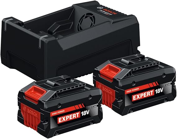 Bosch EXPERT 18V System high-power starter-set: 2x EXBA18V-55 + 1x fast charger GAL 12V/18-80