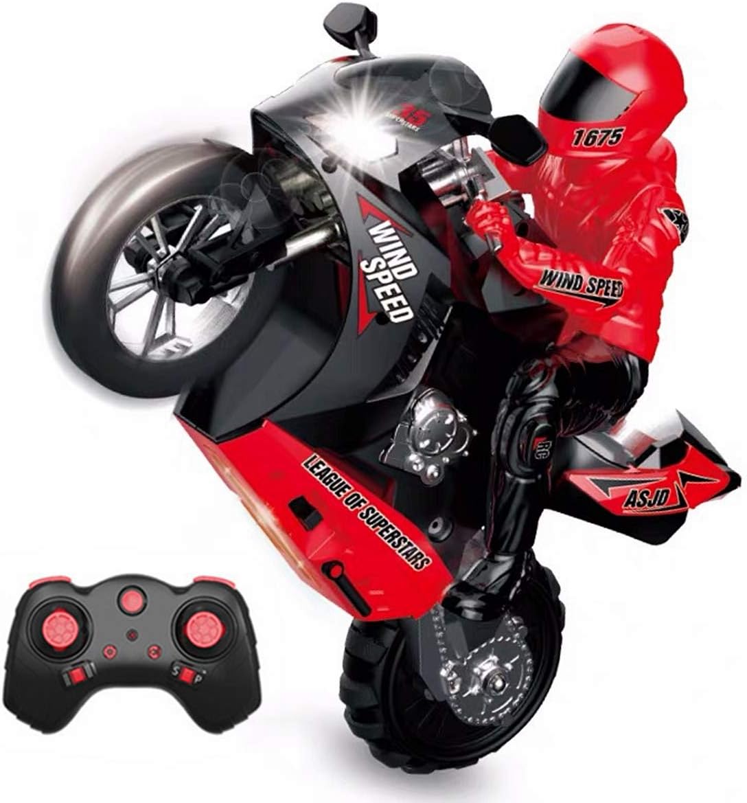 XIAOKEKE Remote Control Motorcycles, Mini Motorcycle Toy,Kids Electric Remote Control RC Motorcycle 2.4Ghz Racing Motorbike Toys for Children