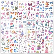 Ozepao Glitter Temporary Tattoo for Girls, 30 Sheets Mix Butterfly Mermaid Unicorn Tattoo Stickers for Kids, Waterproof Fake Tattoos for Birthday Party Favors Goodie Bag Fillers
