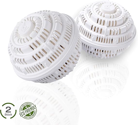 Premium Detergent-Free Washing Machine Balls by Eco Hi-Ball Save on Laundry Detergent Naturally Washes Clothes Amazingly with Infrared Ceramic Beads Safe & Reusable for 1000 Washes | 2-Pack