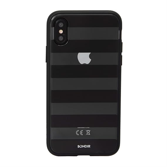 Black Stripe (Clear Cell Phone Case) [Drop Test Certified] for Apple (5.8") iPhone X, iPhone Xs