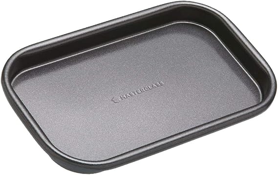 MasterClass Single Portion Baking Tray with PTFE, PFOA and BPA Free Non Stick, Robust 1mm Thick Carbon Steel, 16.5 x 10 cm, Grey