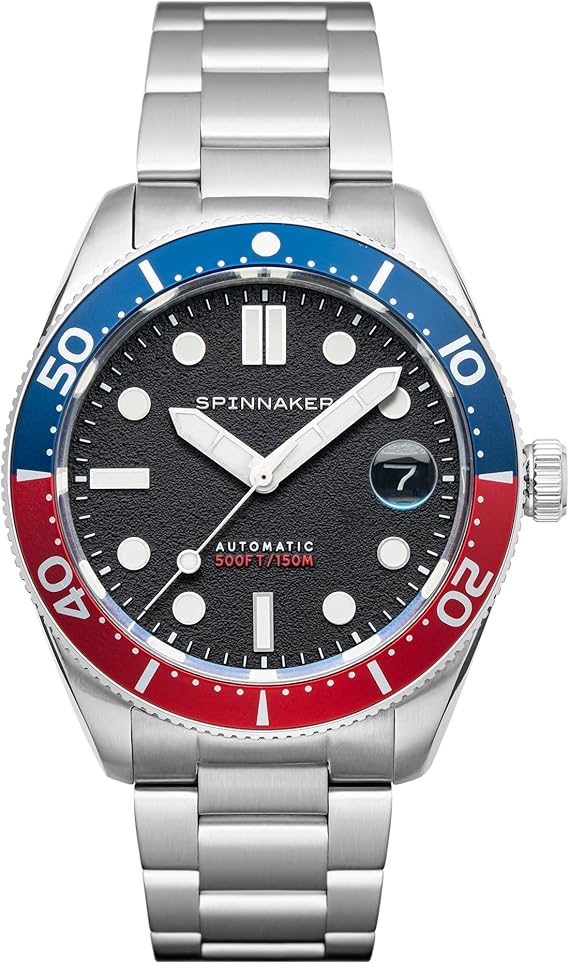 Spinnaker Croft Men's Automatic Dive Watch Seiko NH35 Movement, 40mm Stainless Steel Case, Water Resistant 150m, Stainless Steel or Leather Strap, SP-510