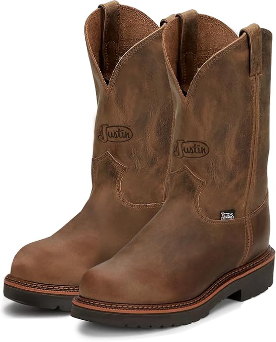 Justin Men Blueprint 11" Round Toe Leather Work Boots