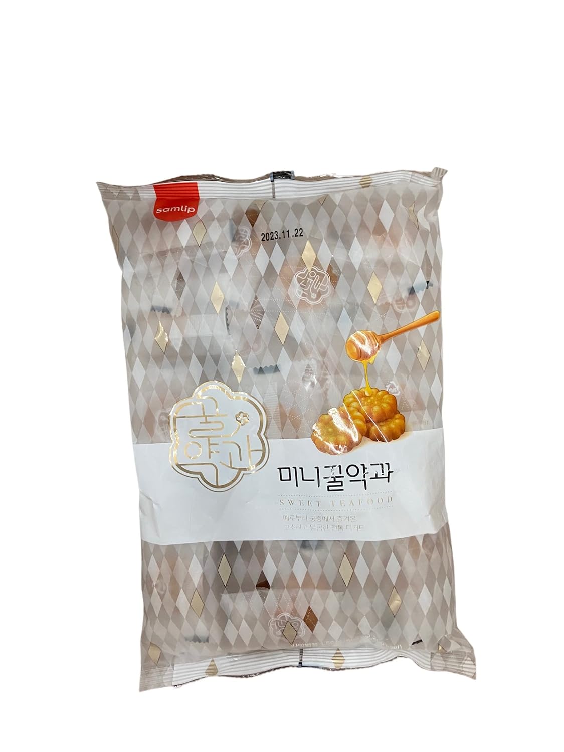 Samlip Mini Cake. Sweet Tea Food. 미니꿀약과. Traditional Korean Dessert Snack. Yakgwa. Honey Cake. – 17.63 Oz pack of 1