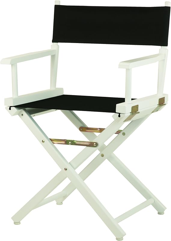 Casual Home 18" Director's Chair White Frame with Black Canvas