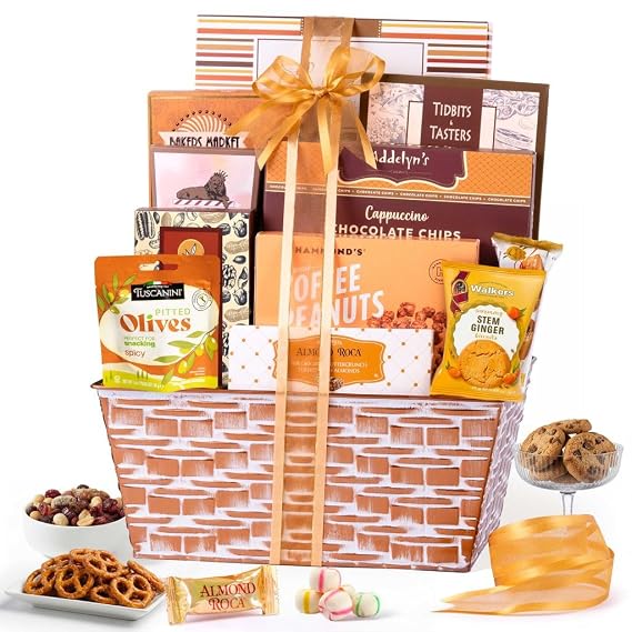 Broadway Basketeers Elegant Gift Basket Care Gift Package, Snacks & Sweets