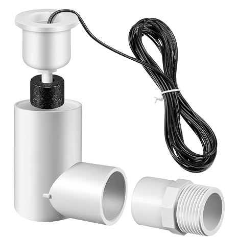 1 Pack SS2 Float Switch for Easy Installation, AC Float Switch with 3/4 Inch Adaptor and 6ft Wire, Water Level Accessory for HVAC System with Condensate Overflow Detection