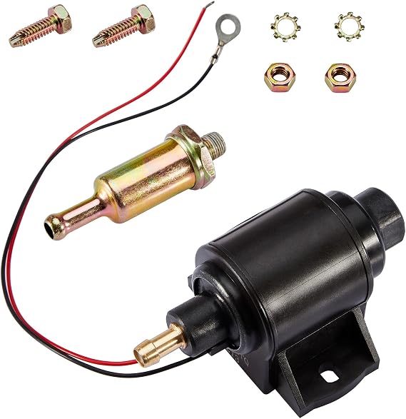CarBole Universal Electric Fuel Pump 12V Low Pressure 2-3.5 PSI, Inline Gasoline Diesel Pump Compatible for Carburetors Cars Trucks Boats Engine