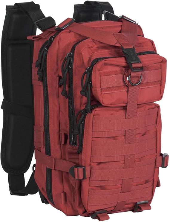 Elite First Aid Fully Stocked Tactical Trauma Backpack, Red