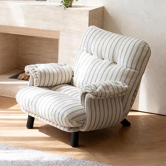 Reading Chair with High Resilience Foam,White Ash Wood Sofa Chair,Sofa Chair for Living Room, Bedroom, Balcony(Size:88X85X83cm,Color:White)