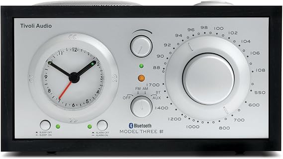 Tivoli Audio Model Three BT - AM/FM Clock Radio with Bluetooth - Black Ash/Silver