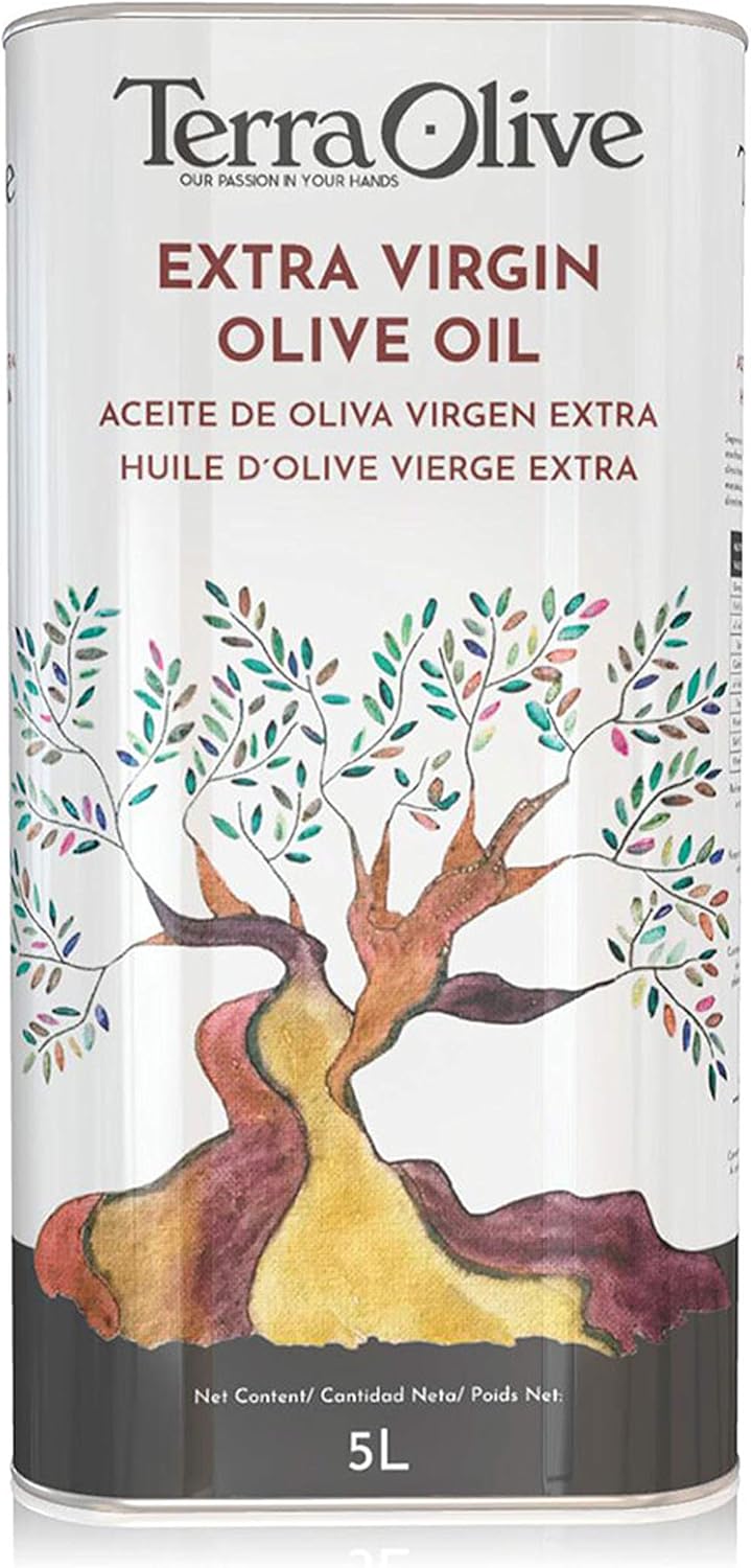 TERRAOLIVE - Extra Virgin Olive Oil, Olive Oil for Cooking, Olive Variety, Smooth Body, From Spain, Montes de Toledo, Canned - 5L