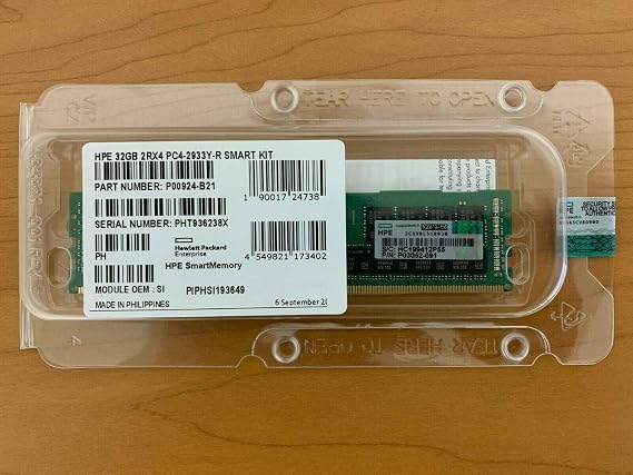 HPE P00924-B21 P03052-091 32GB 2RX4 PC4-2933Y-R Memory Factory Shield
