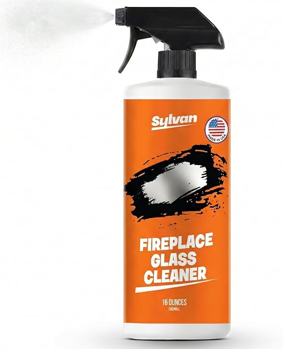 Fireplace Glass Cleaner 16 oz | Made in the USA | Removes Tough Stains | Heavy Duty Soot, Creosote & Smoke Stain Remover Fast-Acting, Streak-Free Formula for Wood, Pellet & Coal Stoves