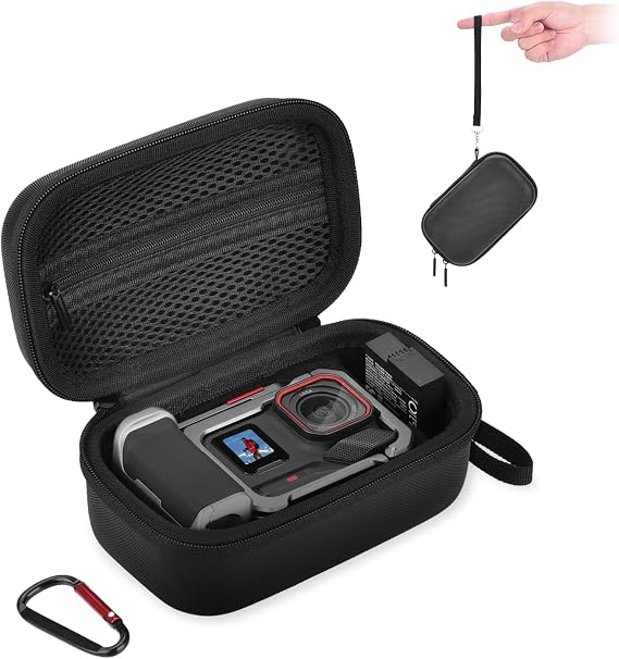 BRDRC Carrying Case for Insta360 Ace Pro 2/Ace Pro Xplore Bundle Kit, Portable Small Storage Bag Hard Shell Battery Travel Case with Wrist Strap Carabiner Insta 360 Ace Pro 2/Ace Pro Accessoires