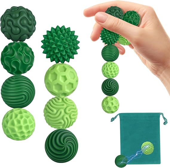Zingbee Pack of 8 Magnetic Fidget Toys Silicone Magnetic Balls Anti-Stress Balls Sensory Toy for Adults and Children Sensory Magnetic Balls Set Stress Relief and Relaxation (Green)