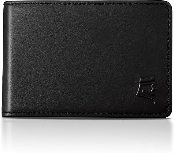 Kings Loot Wallet For Men, RFID Blocking, Cash Pocket, Onyx Black | Slim Minimalist Design for Front Pockets, Quick Access with Pull Strap, Holds 1-12 Cards, Supreme Tuscan Leather, Gift Ready