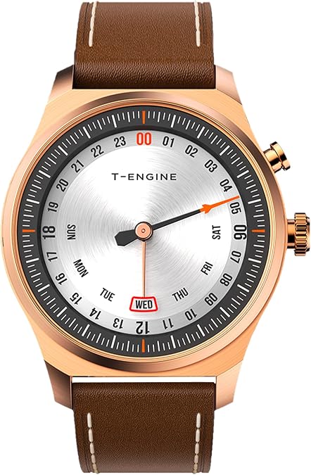 Watches for Men Quartz 50M Waterproof with Leather Band,24Hour System Mens Watches Business Work Sport Casual Dress Men's Wrist Watches Elegant Gift for Men