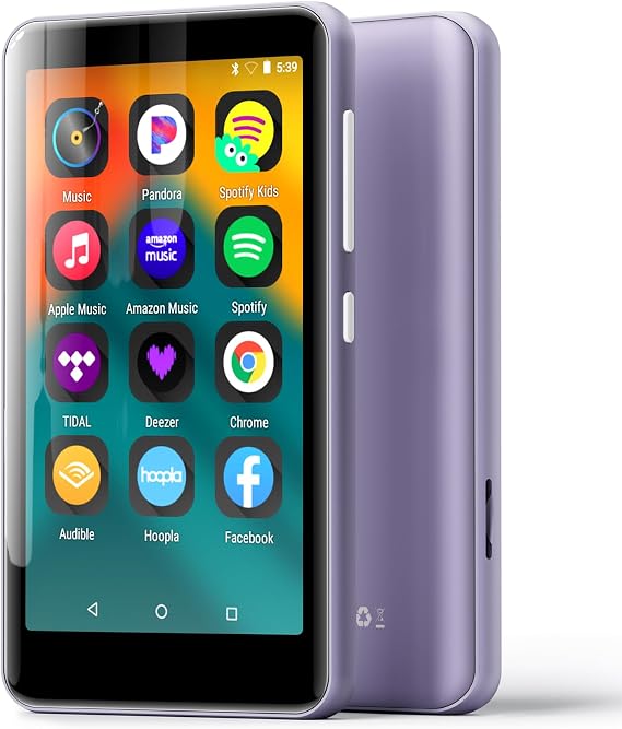 innioasis 80GB Kids MP3 Player with Bluetooth, WiFi, 4.0" Touch Screen, Supports Spotify, Spotify Kids, Pandora, Apple Music, Deezer, Tidal, Parental Controls, Expandable Storage Up to 1TB (Purple)