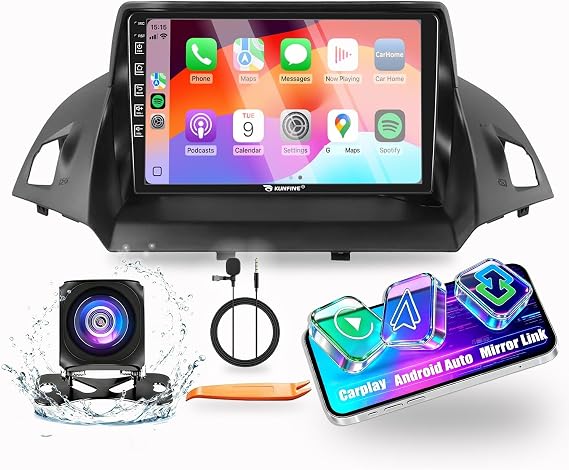 for Ford Escape Kuga 2013-2019 2G+64G CarPlay Android Auto Navigation Stereo GPS Radio Reverse Camera Display 9" IPS Touchscreen Headunit Tablet Pad Media Player, if Applicable Quad Core